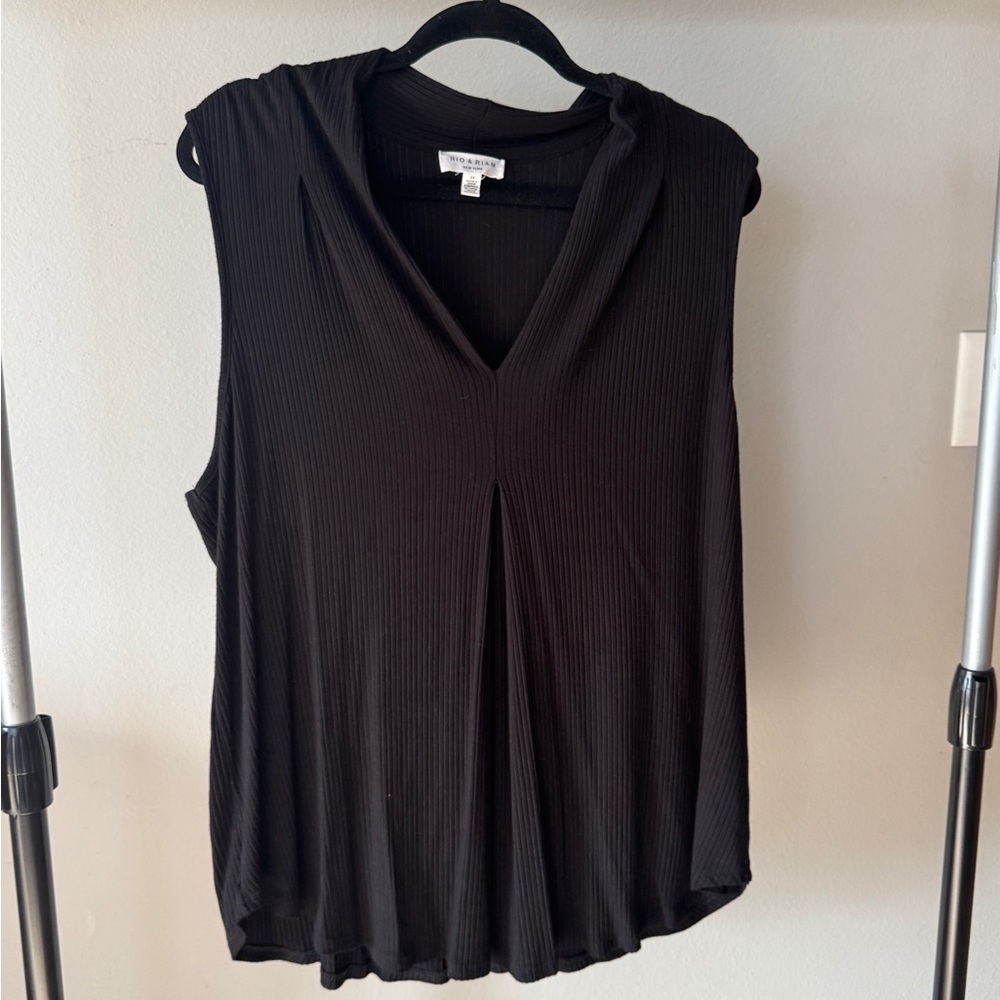 Aritzia Black V-Neck Sleeveless Blouse